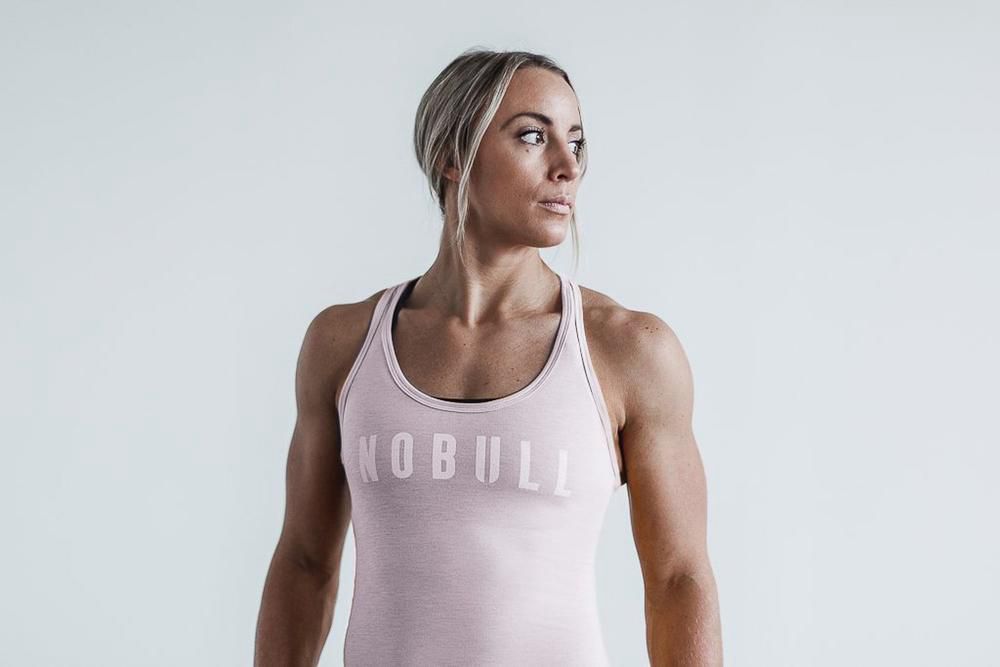 NOBULL Racerback Tank Üstleri Bayan - Pembe - Turkiye (CAL-412785)